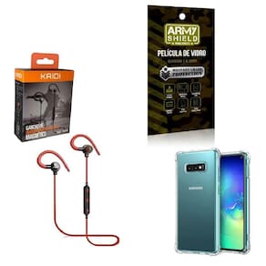 Kit Capinha Samsung S10 E Fone Bluetooth E Película 3D