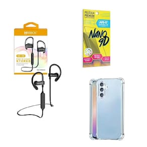 Kit Capinha Samsung A34 + Fone De Ouvido Hs188 + Película 9D