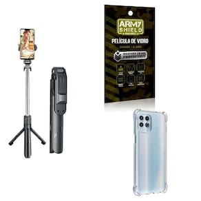 Kit Tripé De Selfie + Capinha Motorola G100 + Película 3D