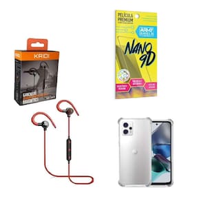 Kit Capinha Motorola G23 Fone Bluetooth E Película 9D