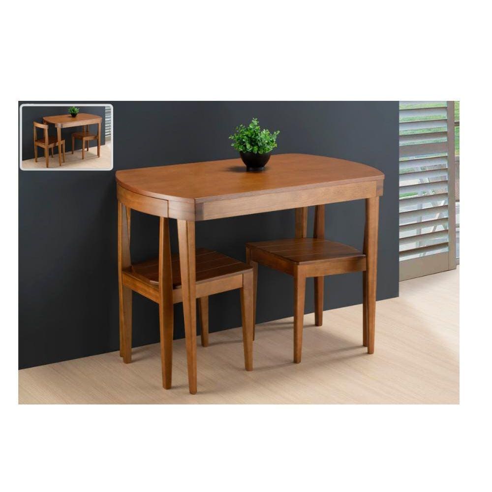 Sala de Jantar Mesa Compacta 1,00 x 70 - (02 Cadeiras) - Móveis de Gramado
