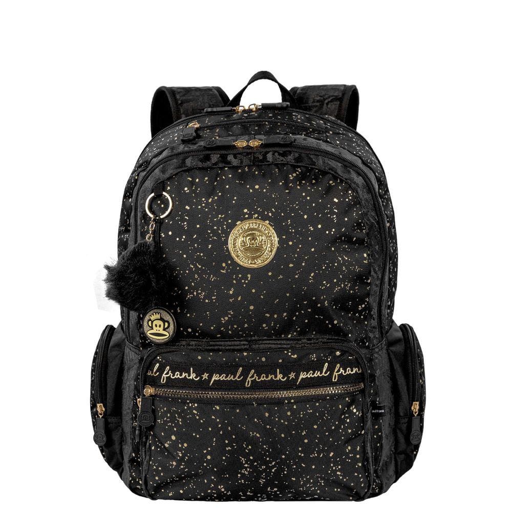 Mochila Paul Frank Black N Gold - Preto e Amarelo Grande