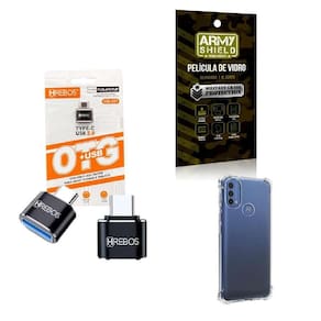 Kit Usb Para Tipo C + Capinha Motorola E40 + Película 3D
