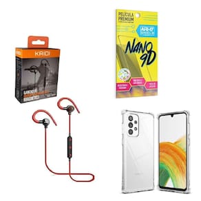 Kit Capinha Samsung A33 Fone Bluetooth E Película 9D