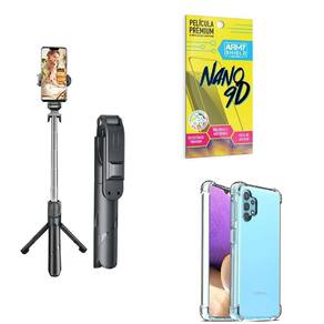 Kit Tripé De Selfie + Capinha Samsung A32 5G + Película 9D