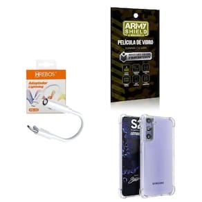 Capa Samsung S21Plus + Adaptador P2 Pra Tipo C + Película 3D