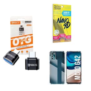 Kit Usb Para Tipo C + Capinha Motorola G42 + Película 9D