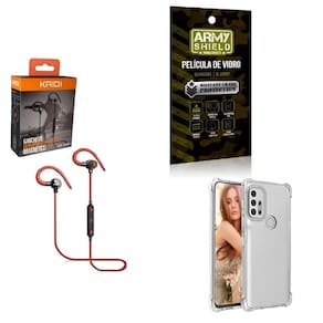 Kit Capinha Moto G20 Fone Bluetooth E Película De Vidro 3D