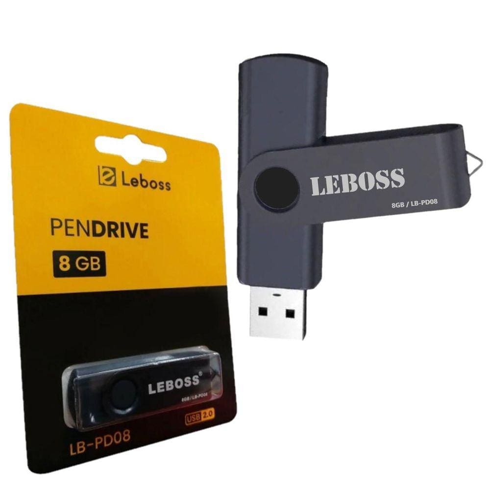 Pendrive 8Gb Leboss Usb 2.0 Foto Vídeo Música Pen Drive