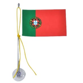 Bandeira Portugal Ventosa Poliéster  5,5cm x 8,5cm