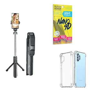 Kit Tripé De Selfie + Capinha Samsung A32 4G + Película 9D