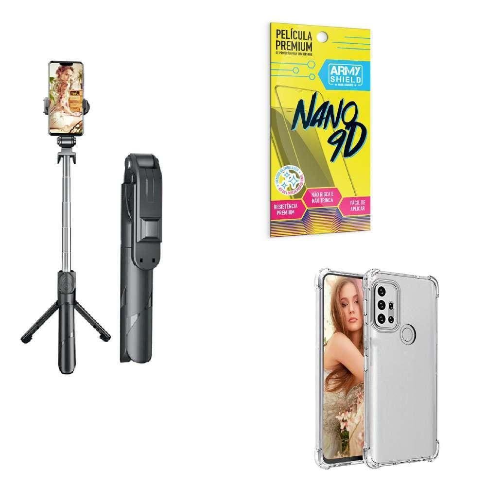 Kit Tripé De Selfie + Capinha Motorola G20 + Película 9D