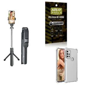 Kit Tripé De Selfie + Capinha Motorola G20 + Película 3D