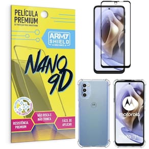 Capa Capinha Moto G31 Anti Shock + Película Nano Cerâmica 9D