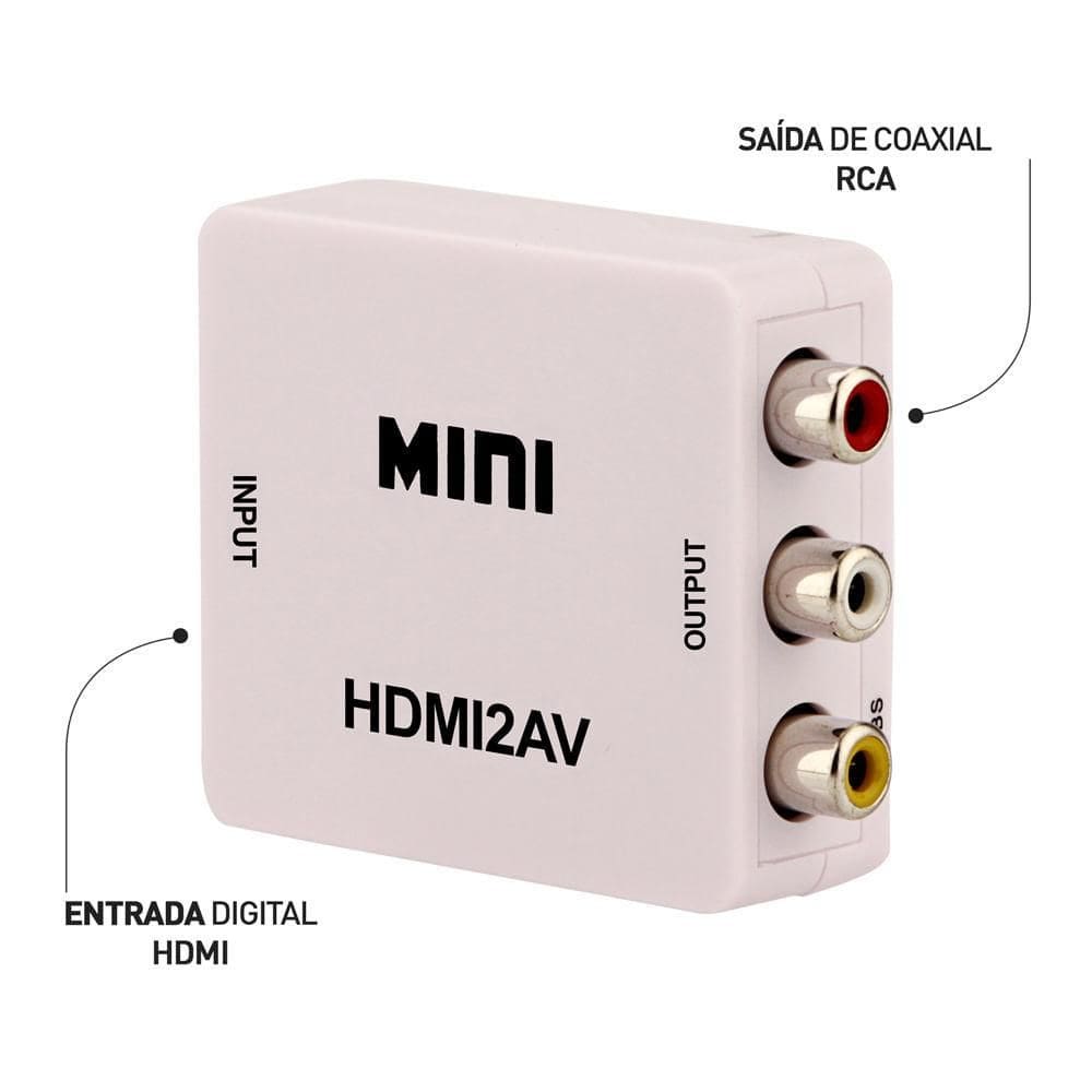 Mini Conversor Hdmi Para Vídeo Composto Rca