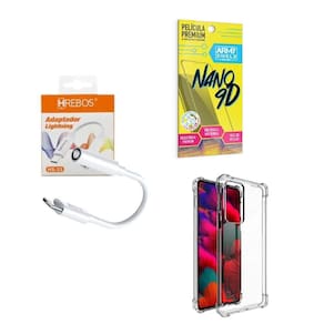 Capa Motorola Edge20 + Adaptador P2 P Tipo C + Película 9D