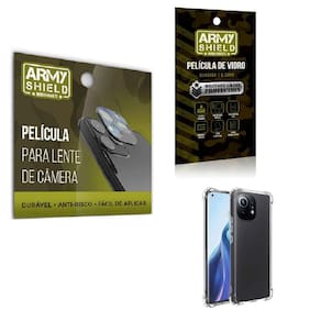 Kit Película De Câmera E Tela Mi 11 + Capinha Anti Shock