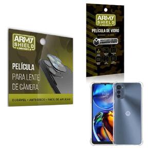 Kit Película De Câmera E Tela Moto E32 E Capinha Anti Shock