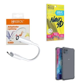 Capinha Motorola G505G + Adaptador P2 P Tipo C + Película 9D