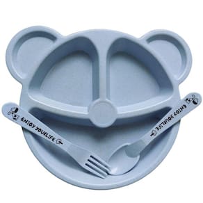 Prato Infantil Ursinho com Divisórias - Biodegradável - 20cm