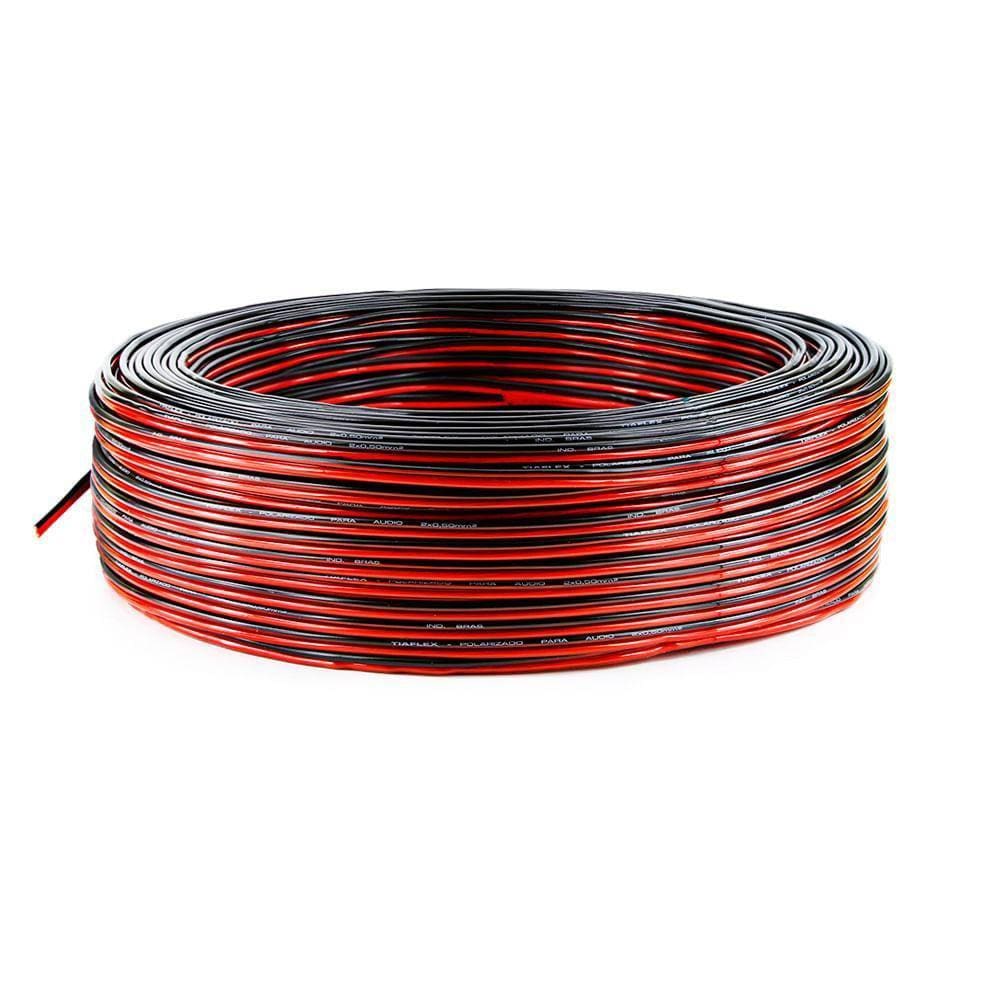 Cabo Polarizado Para Áudio 2X0,75 - Vermelho 4 Metros