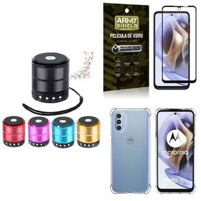 Capinha Moto G31 + Mini Som Bluetooth + Película 3D