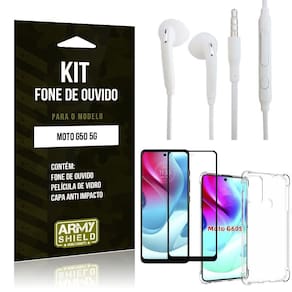 Capinha Moto G60S + Fone De Ouvido P2 + Película 3D