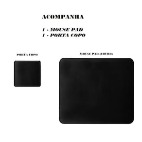 Deskpad Mesa Couro Ecologico 20X020 Notebook + Porta Copo