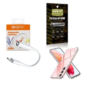 Capa Samsung S23Plus + Adaptador P2 P Tipo C + Película 3D