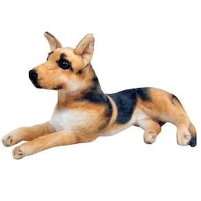 Cachorro Pelúcia Pastor Alemão Deitado 45 Cm Comprim