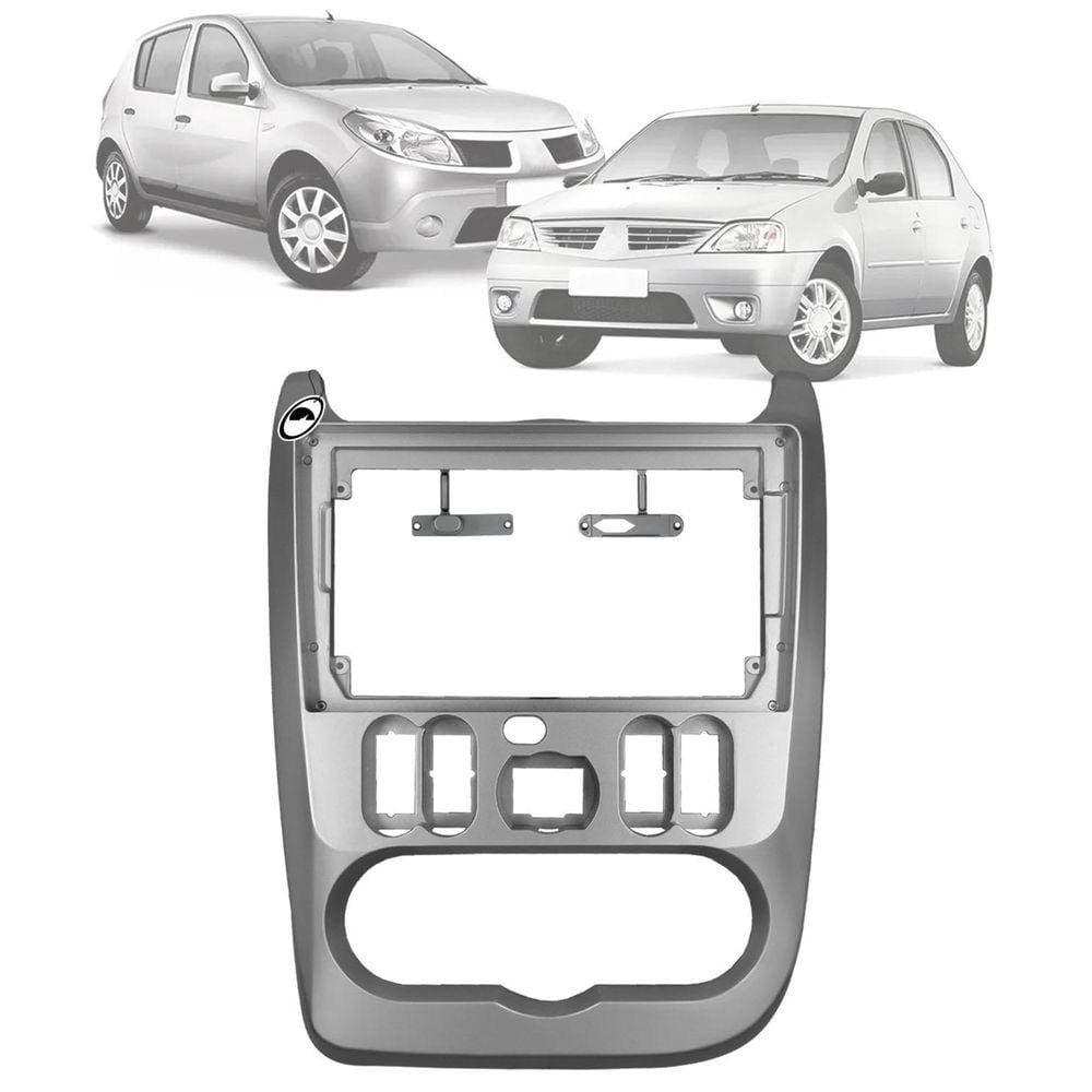 Moldura Painel 2 Din 9 Polegadas Renault Sandero Logan 2008