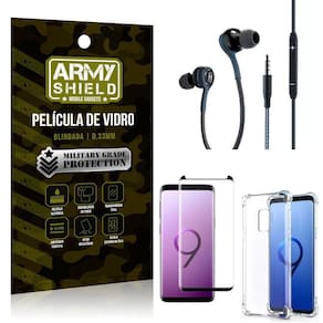 Kit Galaxy S9 Fone Extreme+Capa Anti Impacto+Película 3D