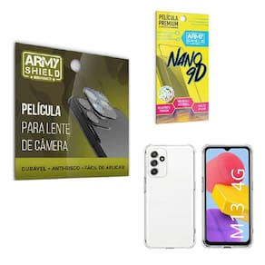 Kit Película De Câmera Samsung M13 Com Capinha Anti Shock