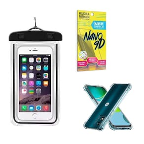 Capinha Moto E13 + Capa A Prova Dágua + Película Nano 9D