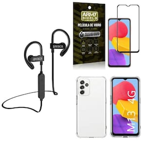 Capinha Galaxy M13 + Fone Bluetooth Hs188 + Película 3D
