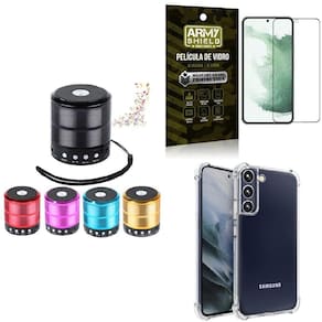 Capinha Samsung S22 Plus + Mini Som Bluetooth + Película 3D