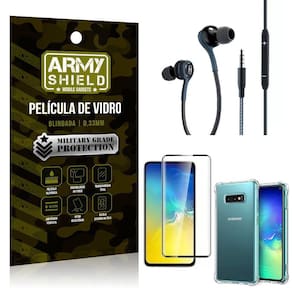 Kit Galaxy S10E Fone Extreme+Capa Anti Impacto+Película 3D