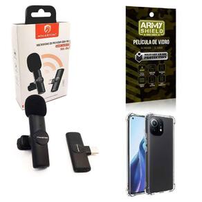 Capinha Case Mi 11 + Microfone Bluetooth + Película 3D