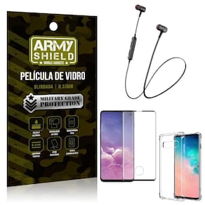 Fone Bluetooth Hs615 Samsung S10+Capa Anti Shock+Película 3D