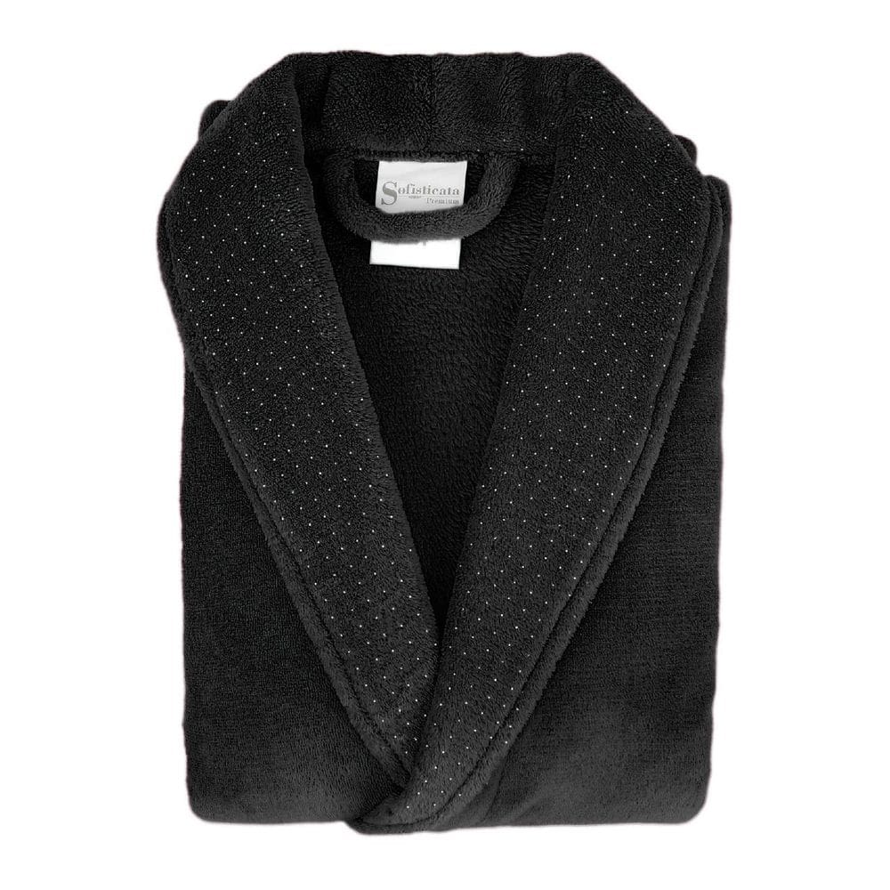 Roupão Microfibra Sofisticata Gola C/Gliter M Atlântica