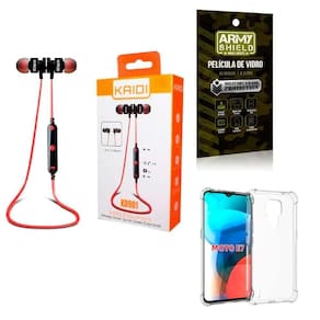 Capinha Motorola E7 + Fone Bluetooth Esportivo E Película 3D