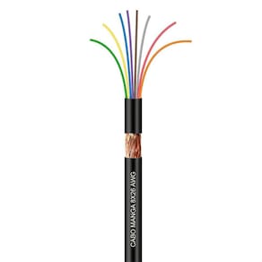 Cabo Manga 8X26 Awg - Com Blindagem Preto - 10 Metros