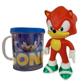 Boneco Sonic Vermelho Collection Com Caneca Personalizada