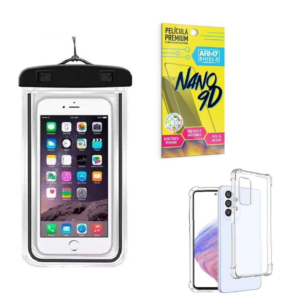 Capinha Samsung A53 + Capa A Prova Dágua + Película Nano 9D
