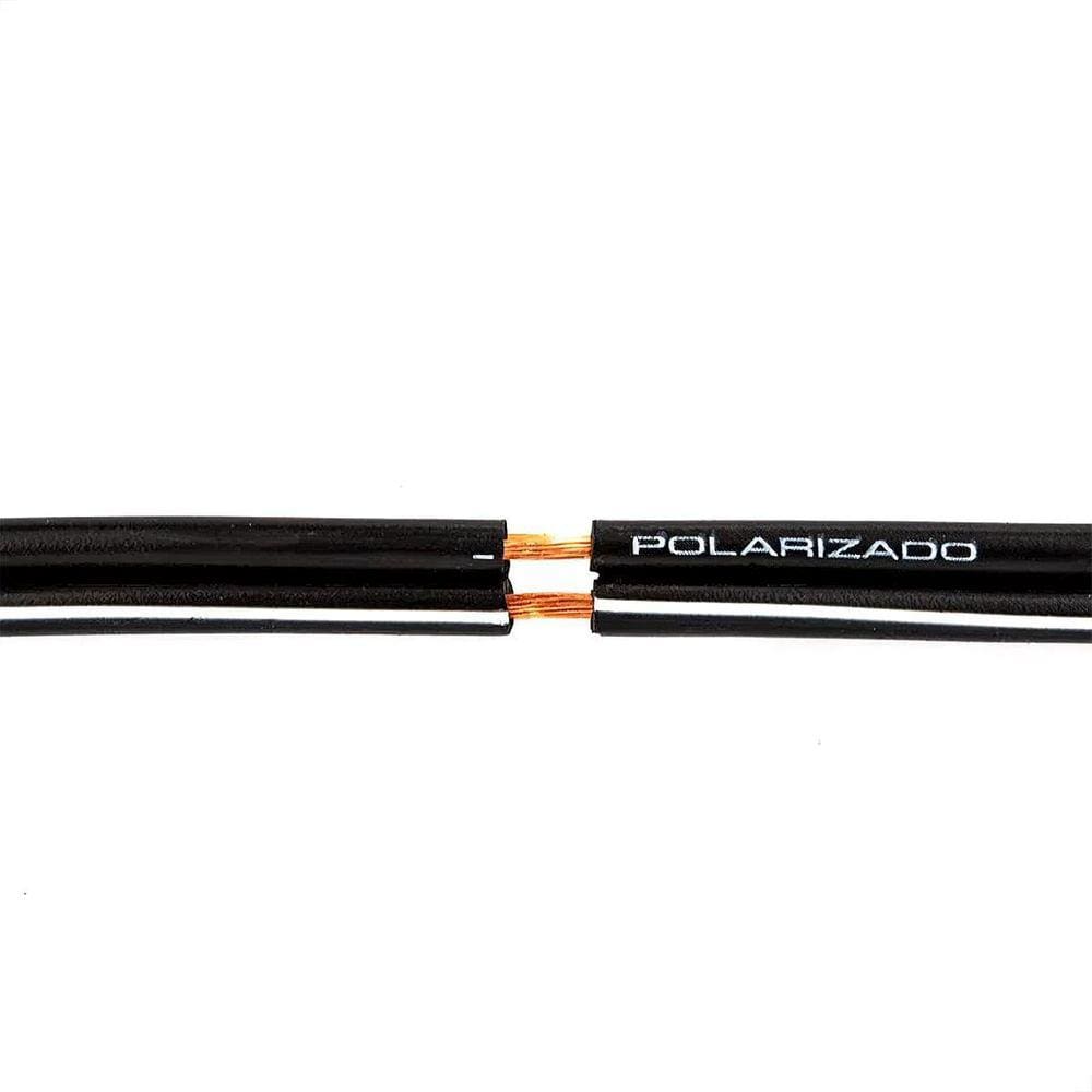 Cabo Polarizado Externo Para Áudio 2X0.20 - Preto 5 Metros