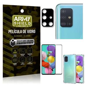 Película De Câmera Galaxy A51+Película 3D+Capa Anti Shock