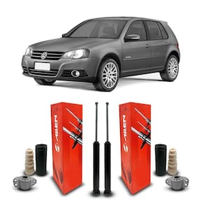 Par Amortecedor + Kit Traseiro Volkswagen Golf 2007 A 2013
