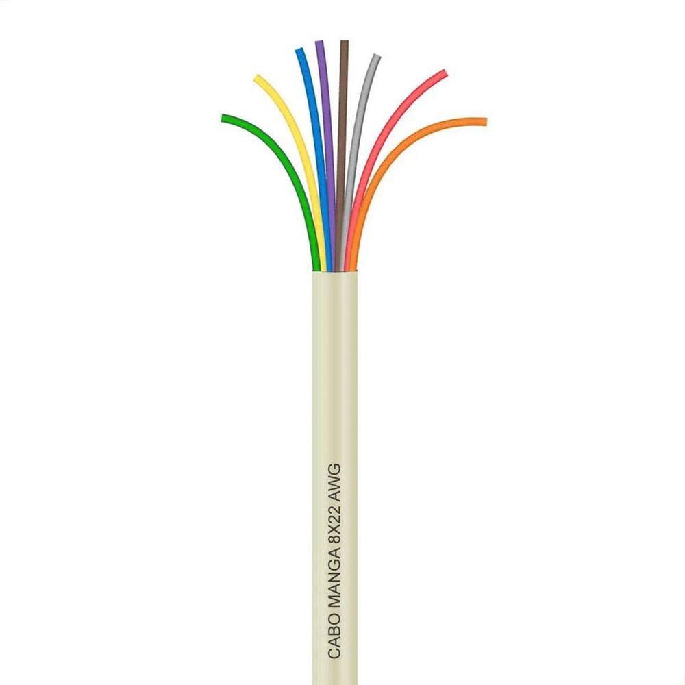 Cabo Manga 8X22 Awg - Sem Blindagem Bege - 10 Metros