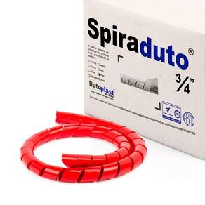 Organizador Fios E Cabos Spiraduto 3/4 Vermelho - 1 Mt
