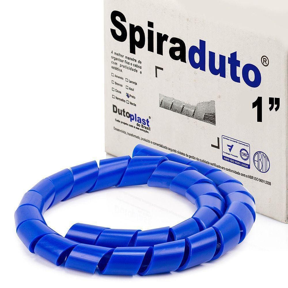 Organizador Fios E Cabos Spiraduto De 1 Azul - 2 Mt